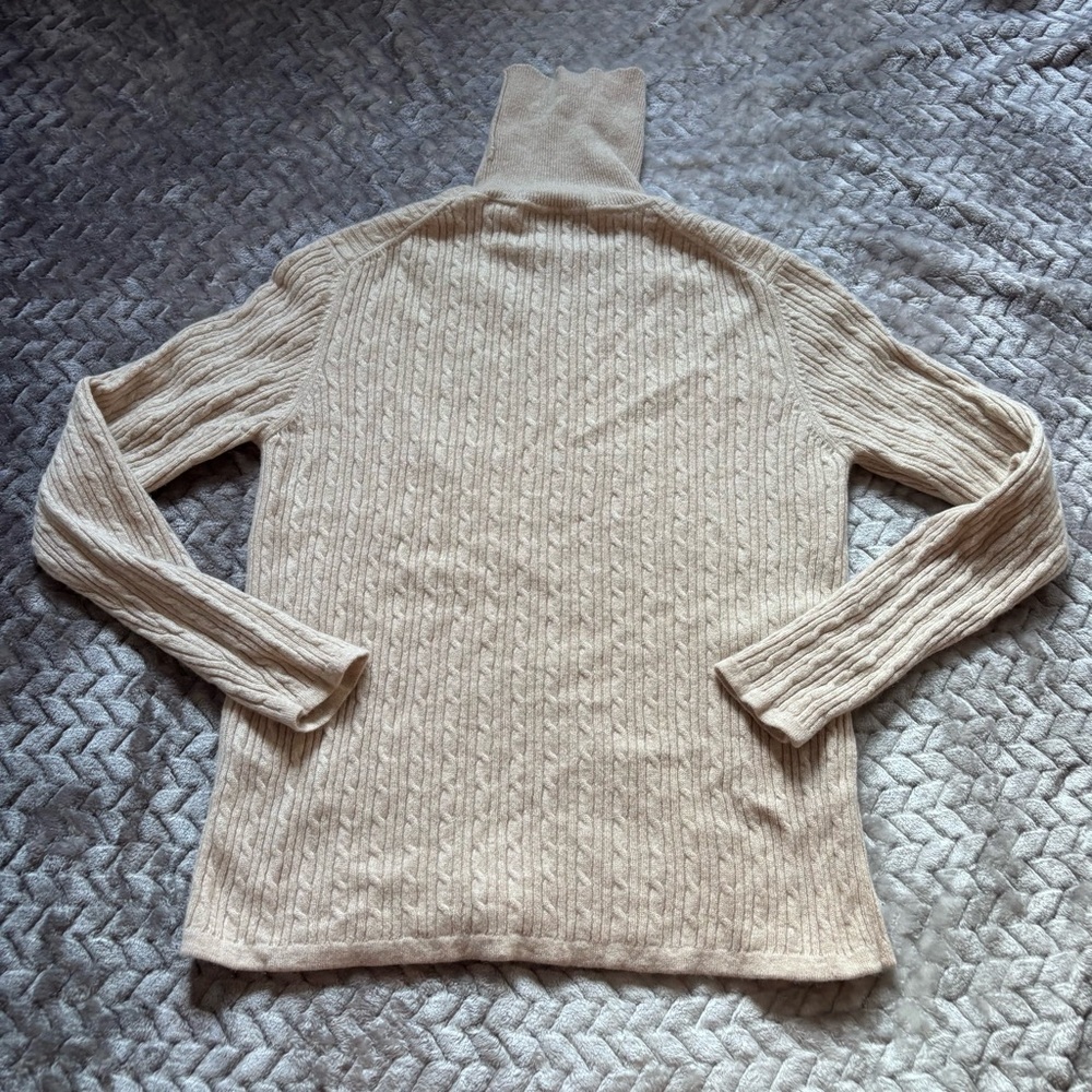 ⭐️⭐️⭐️Women’s Pursuits LTD 100% CASHMERE sweater neutral cream size medium - Picture 9 of 10